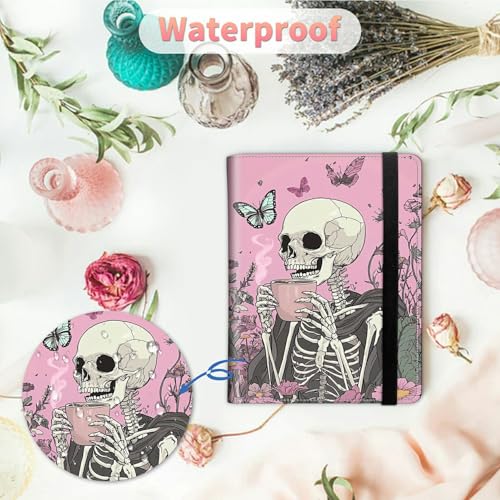 Image of Photo Album 4x6 120 Pockets Photos with Strong Elastic Band, Small Mini Albums Sheet Protector Folder for Photos, Album for Family Wedding Women Men Baby Vacation Gift, Pink Skull