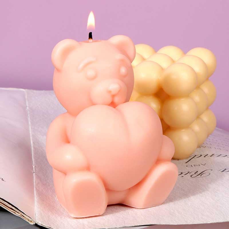 Miniatura 3 de Tone Fun Moldes de silicona con forma de oso de amor sentado para hacer velas, resina, velas de aromaterapia, jabón de cera hecho a mano, decoración