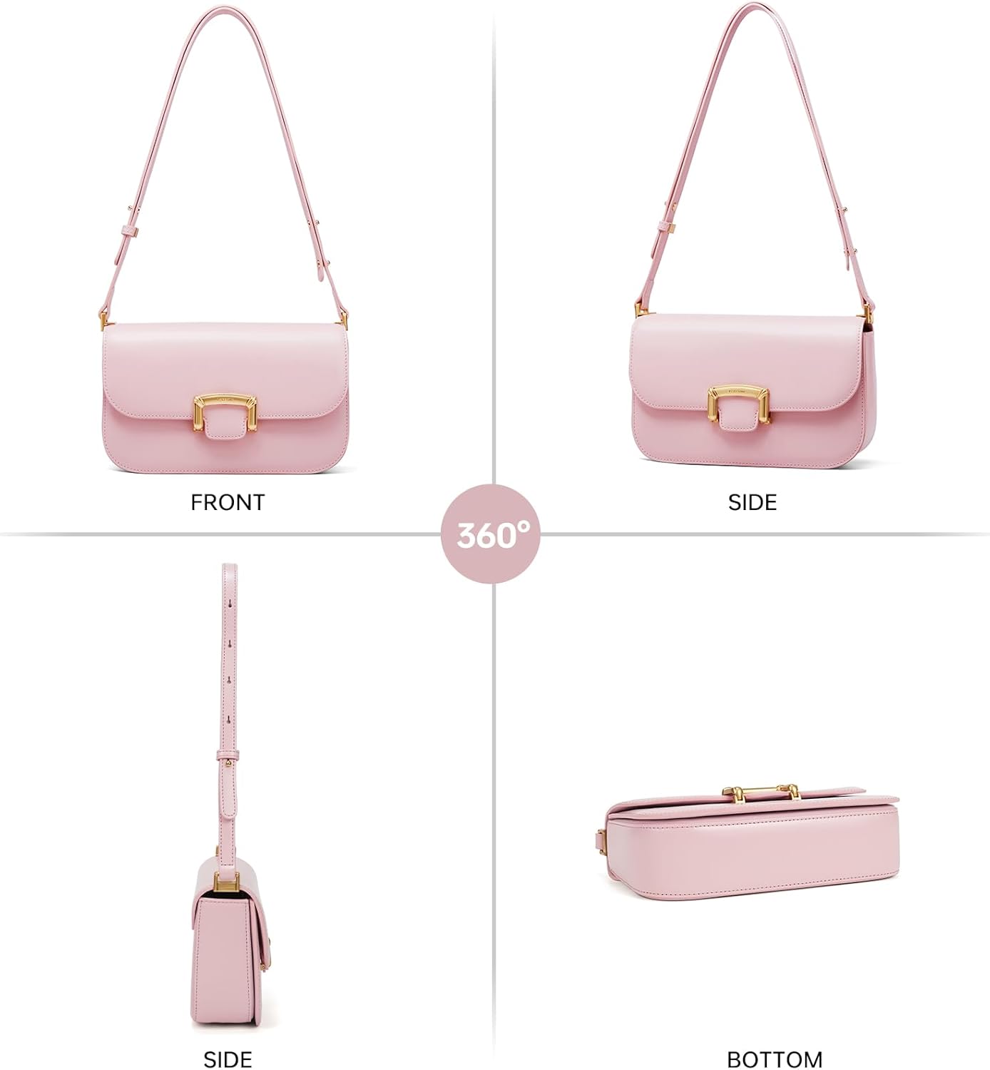 LA FESTIN Small Leather Shoulder Bag for Women - Designer Crossbody Handbag Satchel Purse with Strap for Everyday Use - Image 6