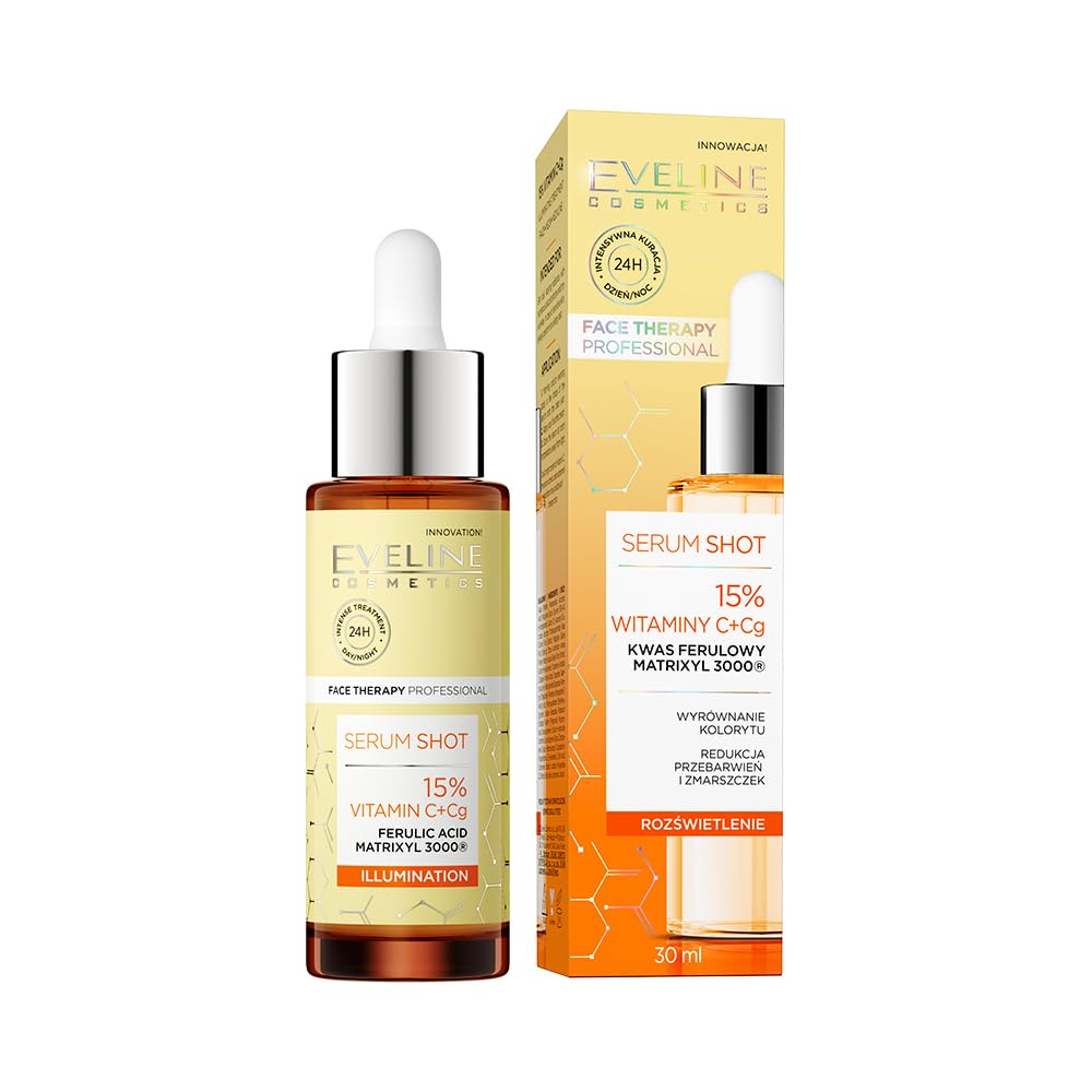 Eveline Cosmetics 15% Vitamin C + Cg Serum für das Gesicht mit Ferulasäure, Antioxidantien und Resveratrol