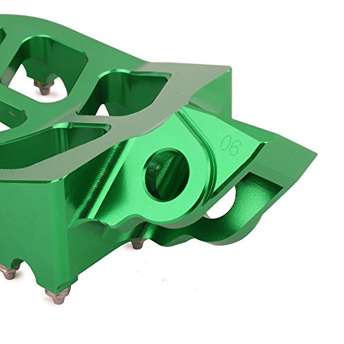 Image of AnXin Dirt Bike Foot Pegs Wider Footpegs Foot Pedals Rests CNC for KX65 00-23 KX85 01-23 KLX 140 KLX140 08-23 KX100 98-21 KX112 22-23 KX80 Pit Bike Motorcycle Green