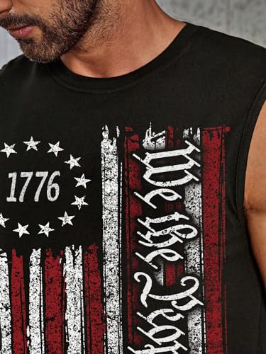 4th of July Shirts Mens Muscle Tank Top 1776 Sleeveless Graphic Gym Workout American Flag Shirt4