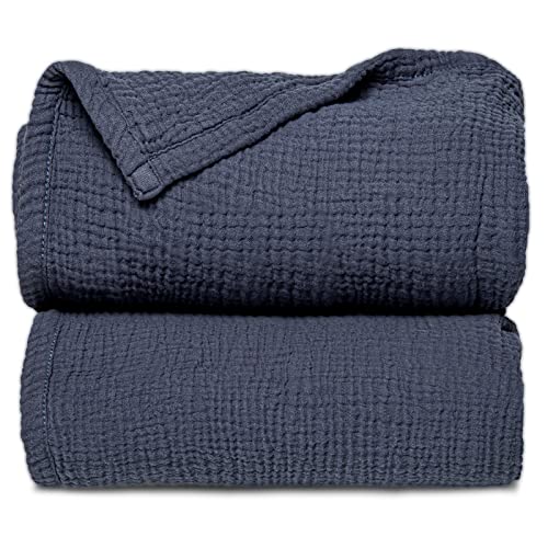 Image of Lulu moon Muslin Quilt Blanket, Crib Blanket for Baby and Toddler,47x47 Inches(Blue)