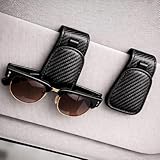 Aeomni 2 Stück Brillenhalter für Auto: Magnetischer Auto Brillenhalter aus Leder für Einhändige Bedienung - Auto Zubehör für Ersatzbrille und Fahrten bei Starkem Licht - Geeignet für Fahrer