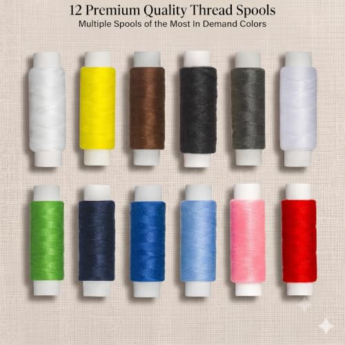 Image of ARTIKA Travel Sewing Kit, 59-Piece Portable Kit for Travel, Includes Scissors, Thread, Tape Measure - Sewing Accessories and Supplies | Mini Emergency Repair Sewing Kit, Beginner Set with Multicolor Thread, Needles, Scissors, Thimble, Clips & Travel Case