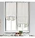 SL ROSY Verstellbare Paare, Silhouette für Wohnzimmer, Esszimmer, Schlafzimmer, Küche, Badezimmer, Fenstervorhänge (weiß) (2 Vorhänge, weiß, 45 x 150 cm)