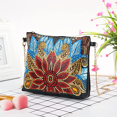 5D Diamond Painting Dames Handtassen Cross-Body Bag, DIY Diamond Art Lederen Schoudertas Clutch Bag Coin Purse met Ketting en Kwastjes voor Vrouwen Meisje - Image 3
