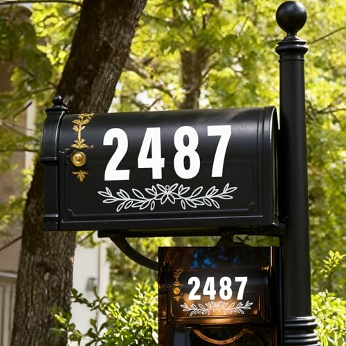 Numéros de boîte aux lettres réfléchissants pour une signalisation de ferme claire la nuit