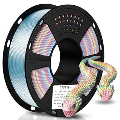 GEEETECH Silk Rainbow PLA Filament 1.75mm, 3D Printer Filament 1kg Spool (2.2lbs),...