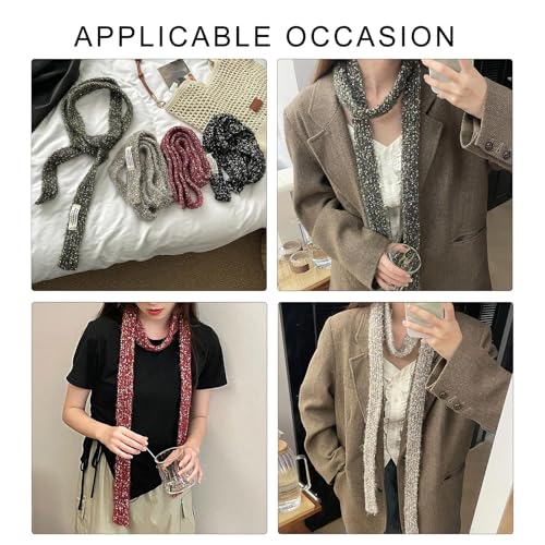 Long Scarf, Knit Scarf for Women, Long Skinny Belt, Necktie Neck Scarf, Girls Photo Props, Long Neckerchief, Skinny Scarf Necktie3