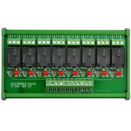 Electronics-Salon Din Rail Mount 8 Spdt Power Relay Interface Module. (Operating Voltage: Dc 24V) #TOP4
