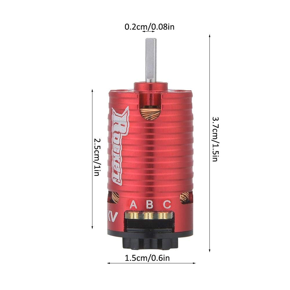 Motor RC, Cohete Mini-Z 3500KV Motor sin escobillas de 2 con Motor de Alto par de 2 y 3 Ranuras para 1/24 1/28 Modelo de Coche RC