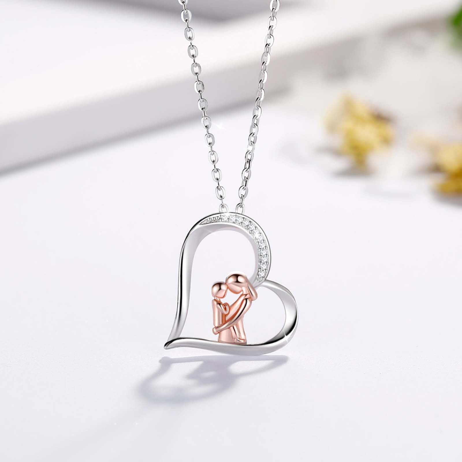 INFUSEU Regalo Mamma Collana, Mamma E Figlia Cuore Gioielli L'albero della vita Ciondolo Chiama Regalo Per La Festa Della Mammas