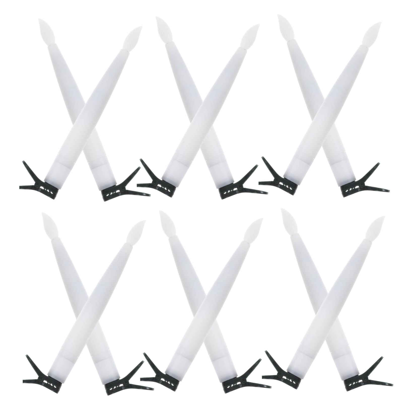 Homoyoyo 12 Juegos Decoración navideña velas LED para arbol de navidad luces LED parpadeantes Luces LED para decoración Ganchos para decoración candelabros con pilas Velas LED cónicas nylon