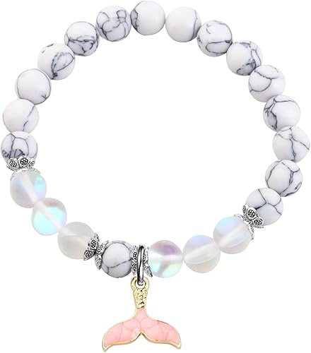 Miniatura 2 de FUSTMW Pulsera de cola de sirena, regalo para amantes de la sirena, joyería de cola de playa, ballena y delfín, pulsera con temática de sirena