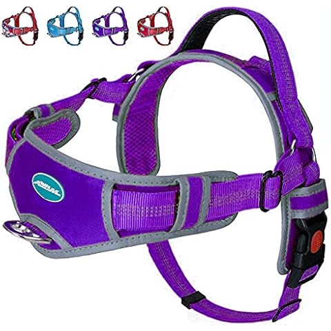 ThinkPet Dog Vest Harness with Handle for Large Medium dogs No Pull No Escape Pet Halter Black Front Clip Sport Harness for Dogs Walking Harness Heavy Duty Reflective Comfortable Padded Dog Harness Cover