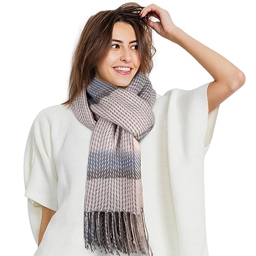 YSense Women's Long Plaid Blanket Scarf Chunky Oversized Winter Fall Warm Big Tartan Scarves Wrap Shawl Ladies Gifts - Thumbnail 3