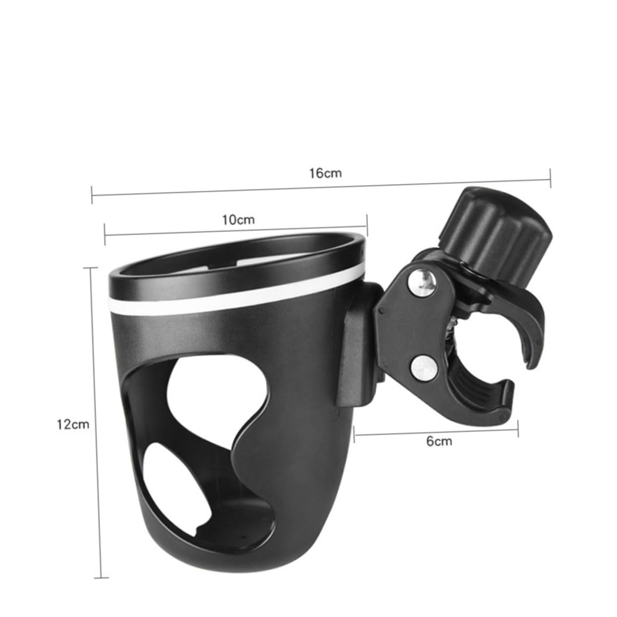 Beatifufu Cup Holder for Baby Stroller Bike Bottle Bracket Universal Cup Organizer Stroller Wagon Rotatable Clamp for Pushchair Walker Scooter Boys and Girls Bike (Black)