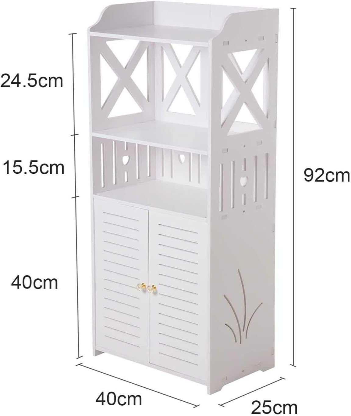 Armario de Baño Estrecho Blanco con Puertas – Mueble Auxiliar de Almacenamiento de PVC, Estantería Vertical Multinivel, Impermeable y Antihumedad, para Baño, Aseo y Lavadero