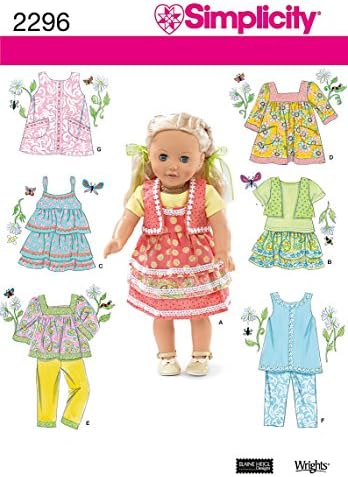 Simplicity Dress, Skirt, and Shirt Doll Clothes Sewing Pattern for 18'' Dolls image 4