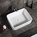 AWESON 19 Inch by 15 Inch Rectangular Ceramic Vessel Sink, With Pop-up Drain, Vanity Sink, Above Counter White Countertop Sink, Art Basin Wash Basin for Lavatory Vanity Cabinet (19