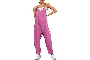 Women's Casual Summer Jumpsuits with V-Neck and Spaghetti Straps (k121)