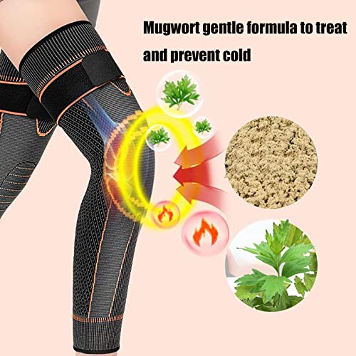 Tourmaline Acupressure Self-Heating Shaping Knee Sleeve,Mugwort Acupressure Shaping Knee Pads With Wrist Warmers Wormwood Self-Heating Knee Pads For Women And Men (Orange) #TOP1