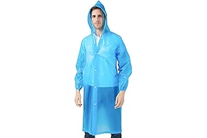 Potosala Pack of 2 Rain Jackets - Transparent Waterproof Raincoats