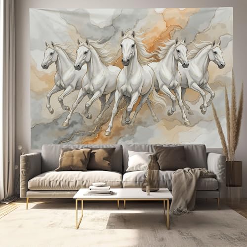 Tapiz de pared de caballos salvajes en ondas de acuarela para llenar tu hogar de libertad 3