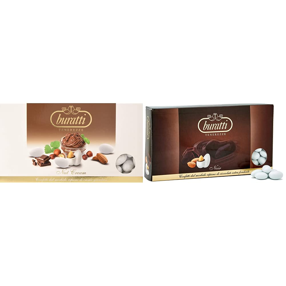 Buratti Confetti Con Ripieno Al Gusto Di Gianduia, Tenerezze Nut Cream - 1000 G & Tenerezze Noir - 1 Kg