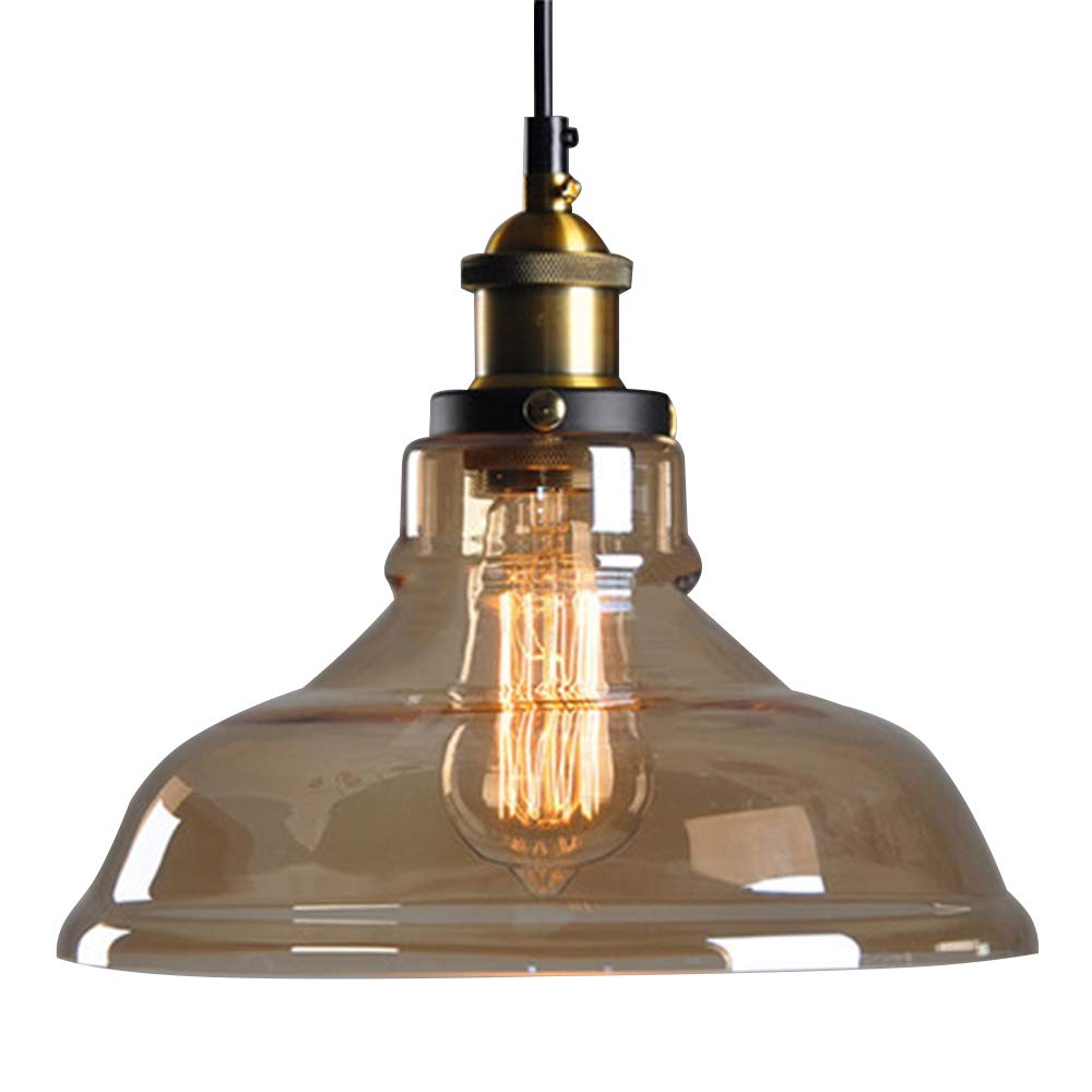 Esoes Verre Rétro Suspensions Luminaires Industrielle Vintage Plafonniers Lustre Edison Culot E27 Eclairage de Plafond Lampe Suspensions (Ampoule Non inclut)