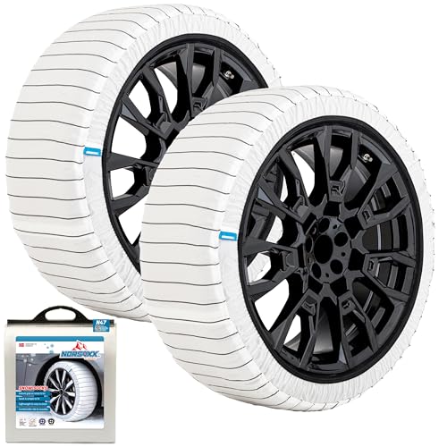 NORSOXX Passenger Vehicle Snow Socks for Tires N47 - Car Sock Tire Traction Device for Snow Ultimate Chain Alternative for Cars SUVs Pickups & Light Commercial Vehicles Pack of 2