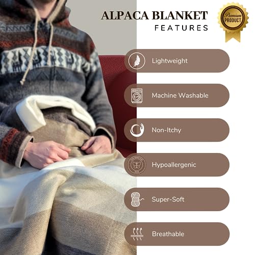 Latitude Zero LBBS1 Alpaca Wool Throw Blanket thumb #2