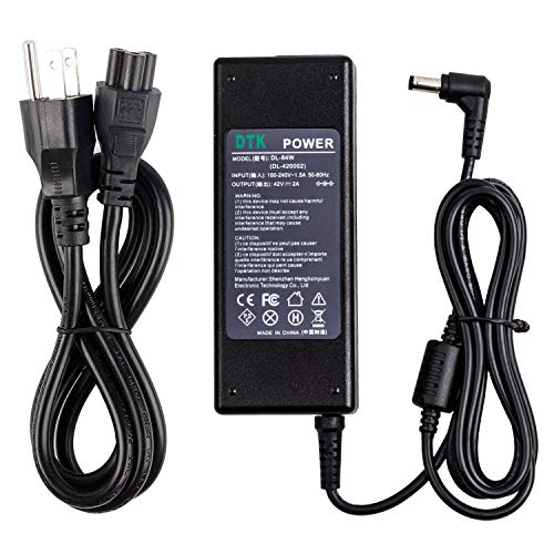 DTK Battery Charger Adapter 42V 2A Power Supply for Electric Bike 36V Lithium Li-ion Battery Pack with 5.5 x 2.1 mm Connector