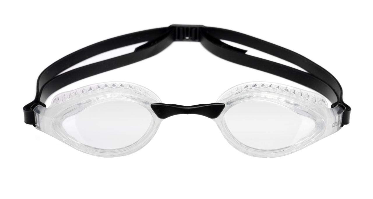 ARENA Da Competizione Unisex Airspeed, Occhialini Adulto, Bianco (Clear-Clear), Taglia unica & Classic Silicone, Cuffia Unisex Adulto, Blu (Denim/Silver), Taglia Unica