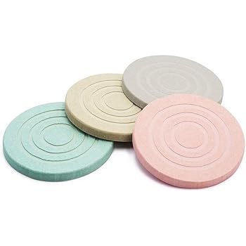 ESEOE 吸水 滑り止め ホルムアルデヒドを消除する 珪藻土コースター 自然素材でエコ 四色セット (ネジパターン)