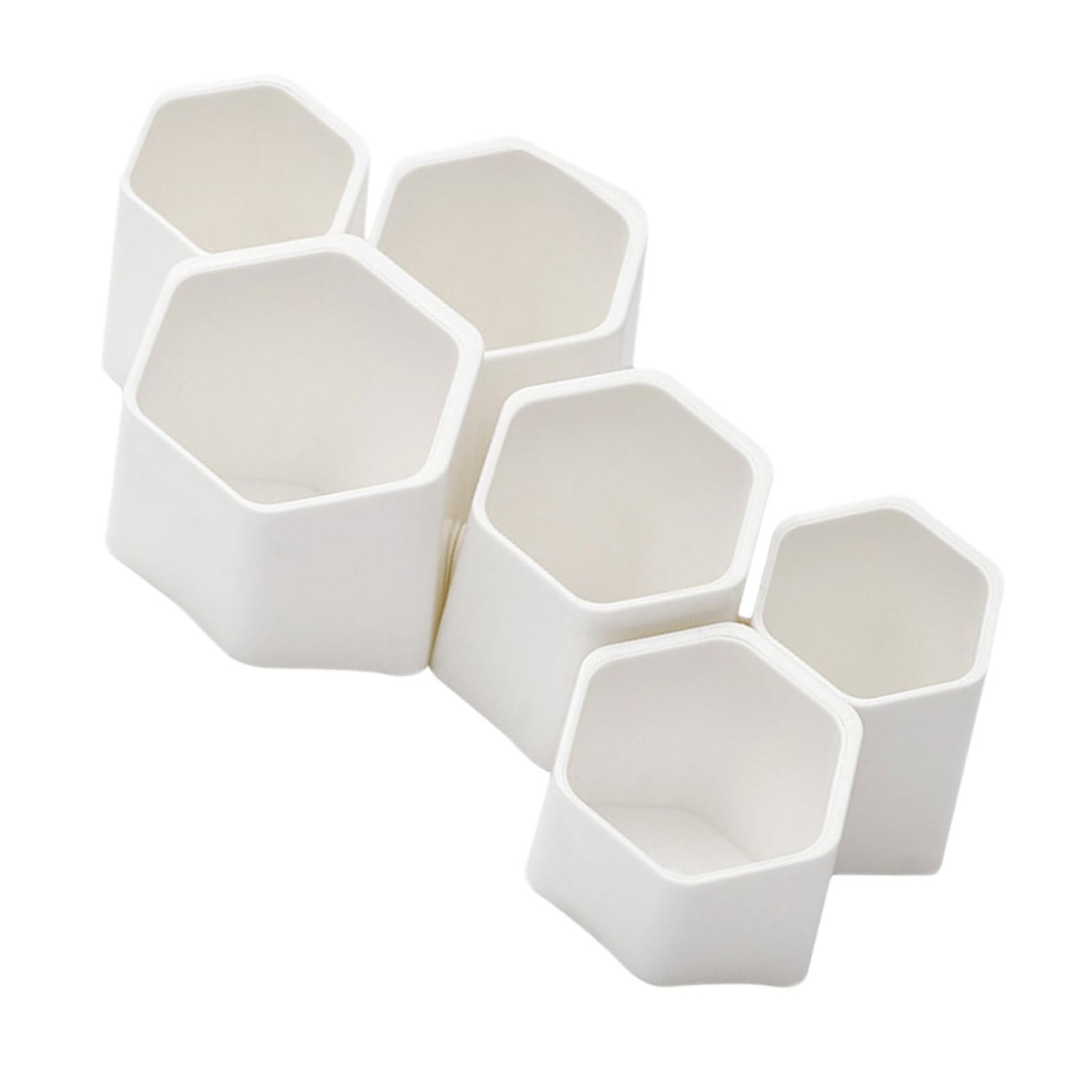 Organiseur stylo créatif plastique blanc contre le désordre des bureaux et des coiffeuses