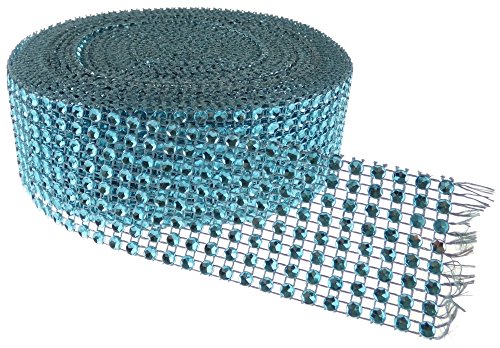 Personal Impressions Diamante Effect Ribbon Roll, Turquoise, 10 yd, 12.5x11.5x4 cm