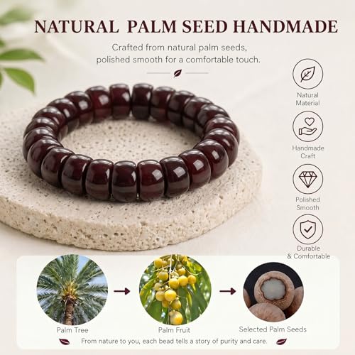 Image of Long tiantian Bodhi Fidget Bracelet for Women Natural Mudi Bodhi Seed Stretch Bracelets Protection Healing Jewelry Anxiety Relief Items