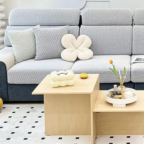 Housse de canapé d'angle extensible anti-glisse en chenille 1 place