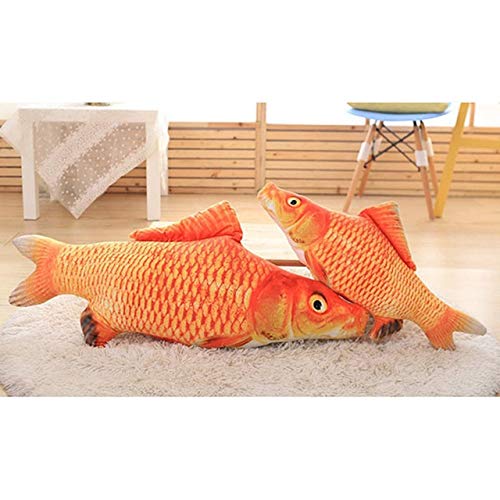 Zhochen Animal de estimação peluches macia 3D forma de peixe brinquedo do gato presentes interativos peixe erva gatos brinquedos recheados peito boneca simulação peixes brincando brinquedo fo