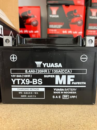 Batería moto Yuasa YTX9-BS - Sin mantenimiento - 12 V 8 Ah - Dimensiones: 150 x 87 x 105 mm compatible con Kymco MXU 50 2006-2010