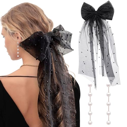 Nœud blanc coiffe mariée et bandeau élégant JeVenis pour cheveux de mariage