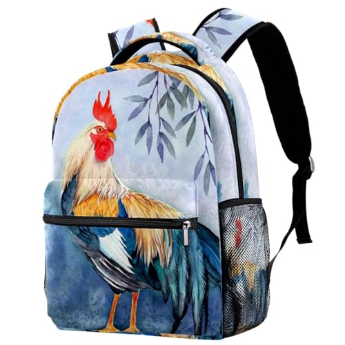 Sac à dos d'école imprimé aquarelle plumes multicolores pour femmes et ados