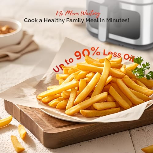 Image of 8.5QT Large Stainless Steel Air Fryer with Disposable Liners | 10-IN-1 VERSATILITY: 8.5QT XL Family Size Digital air fryer, stainless steel cooking surface ensures safe, Gift Box Included