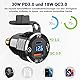 USB Din Hella Steckdose Adapter für BMW Motorrad: USB C PD 30W Ladegerät 12V Wasserdicht EU Typ C USB Stecker QC3.0 Anschluss mit LED Voltmeter für iPhone DC 12-24 Volt Europäisch Ducati Triumph BMW