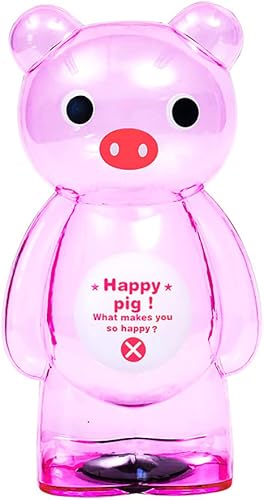 Alcancía de oso de dibujos animados alcancía transparente para adultos y niños banco de monedas para niños banco de ahorro de tarro de dinero caja