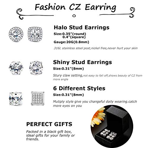 Milacolato Orecchini Set Acciaio Inossidabile