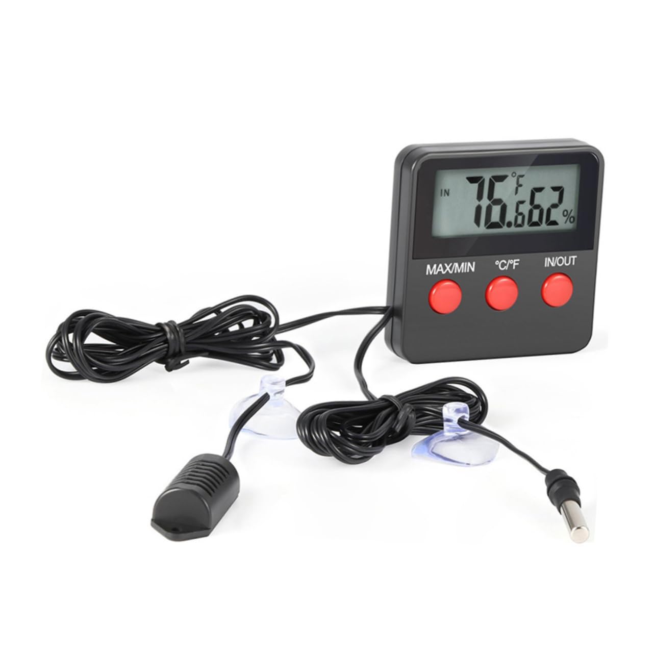 HOMSFOU 3pezzi Termometro Igrometro Digitale per Reptili e Incubazione Uova Misuratore di Temperatura e umidità Senza Batteria Display Facile da Montare per Terrari e Ambienti Domestici