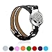 Ann Bully Stainless Steel Aromatherapy Essential Oil Diffuser Bracelet Leather wrap/Hypo-allergenic Surgical Steel Locket Bracelet Free Pads